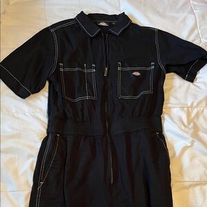 Dickies Black Jumpsuit with White Stitching